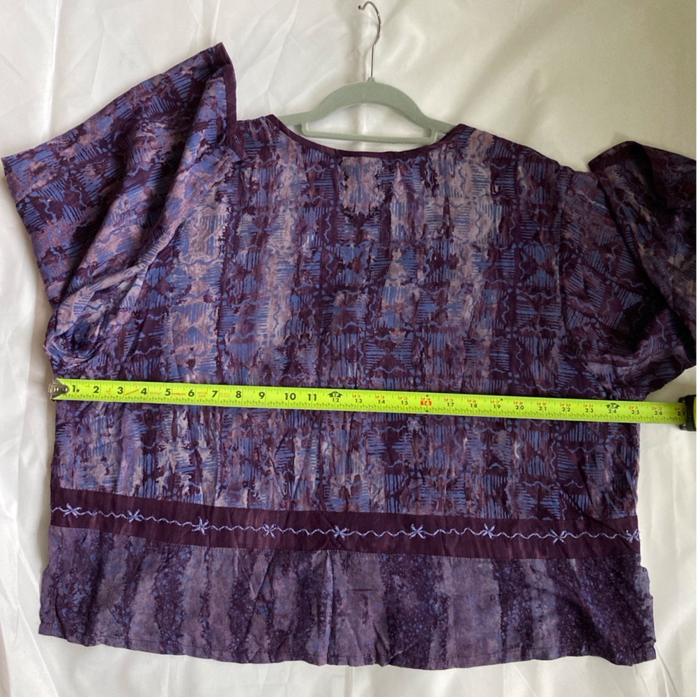 Red’s Threads women’s 1X button down Top , Batik look, Vintage Boho, Renaissance - Picture 5 of 12